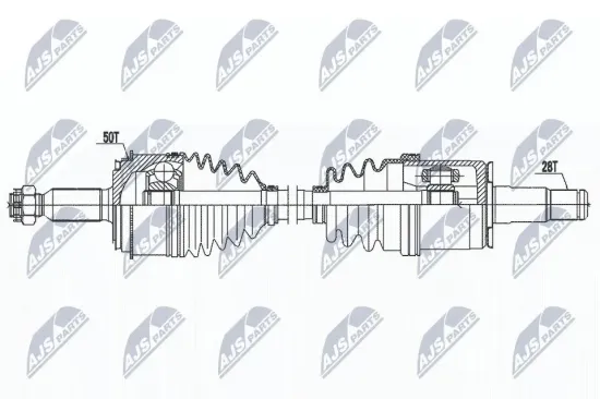 Antriebswelle Vorderachse links NTY NPW-MS-079 Bild Antriebswelle Vorderachse links NTY NPW-MS-079