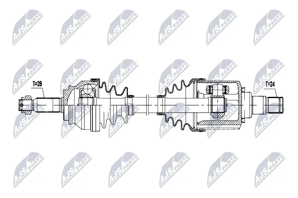 Antriebswelle Vorderachse links NTY NPW-MS-084