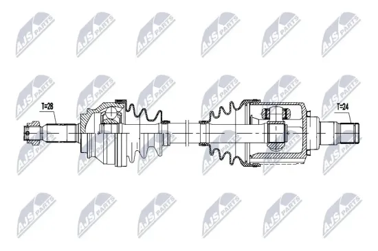 Antriebswelle Vorderachse links NTY NPW-MS-084 Bild Antriebswelle Vorderachse links NTY NPW-MS-084