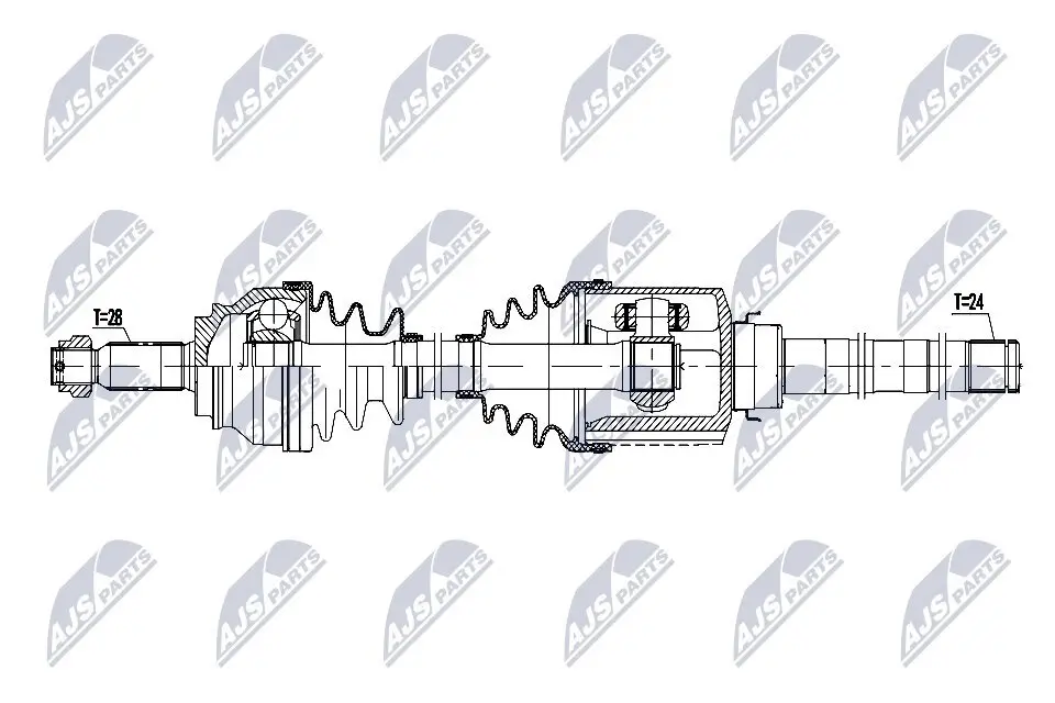 Antriebswelle Vorderachse rechts NTY NPW-MS-086