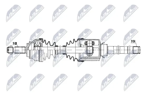 Antriebswelle Vorderachse rechts NTY NPW-MS-086 Bild Antriebswelle Vorderachse rechts NTY NPW-MS-086