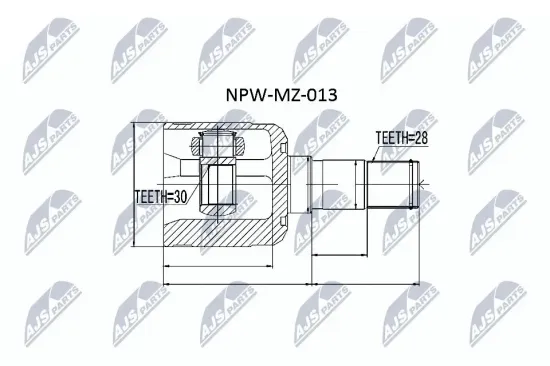 Gelenksatz, Antriebswelle getriebeseitig NTY NPW-MZ-013 Bild Gelenksatz, Antriebswelle getriebeseitig NTY NPW-MZ-013