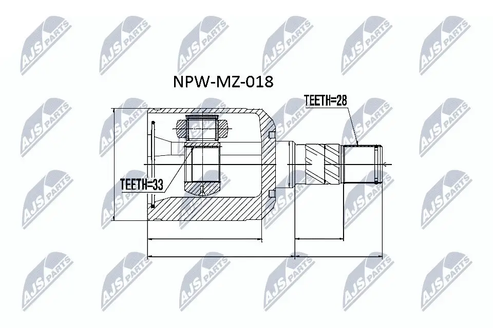 Gelenksatz, Antriebswelle NTY NPW-MZ-018 Bild Gelenksatz, Antriebswelle NTY NPW-MZ-018