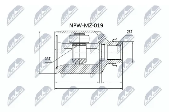 Gelenksatz, Antriebswelle NTY NPW-MZ-019 Bild Gelenksatz, Antriebswelle NTY NPW-MZ-019