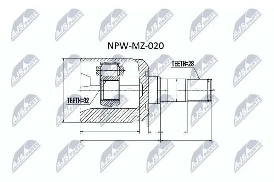 Gelenksatz, Antriebswelle NTY NPW-MZ-020 Bild Gelenksatz, Antriebswelle NTY NPW-MZ-020