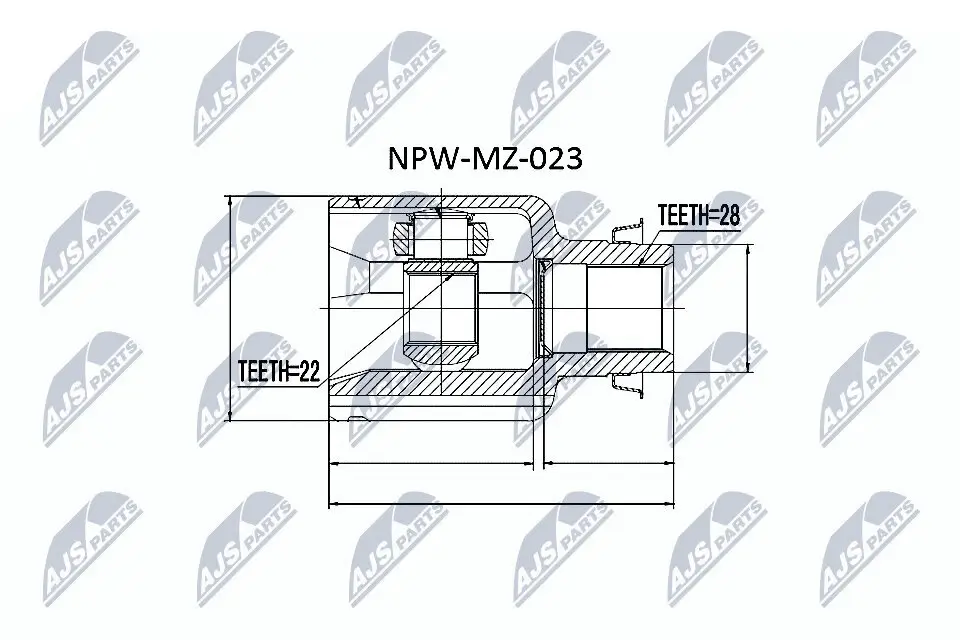 Gelenksatz, Antriebswelle NTY NPW-MZ-023