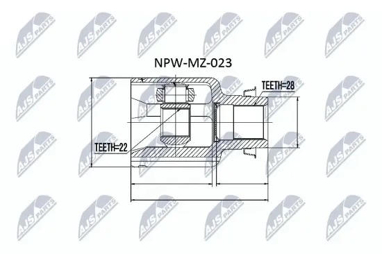 Gelenksatz, Antriebswelle NTY NPW-MZ-023 Bild Gelenksatz, Antriebswelle NTY NPW-MZ-023