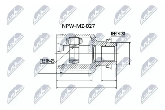 Gelenksatz, Antriebswelle getriebeseitig NTY NPW-MZ-027 Bild Gelenksatz, Antriebswelle getriebeseitig NTY NPW-MZ-027