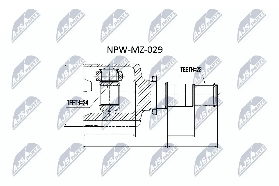 Gelenksatz, Antriebswelle Vorderachse links NTY NPW-MZ-029