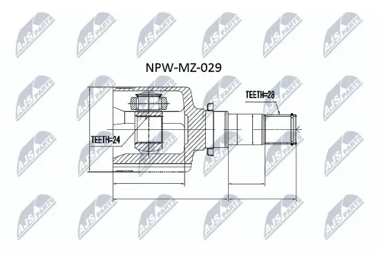 Gelenksatz, Antriebswelle Vorderachse links NTY NPW-MZ-029 Bild Gelenksatz, Antriebswelle Vorderachse links NTY NPW-MZ-029