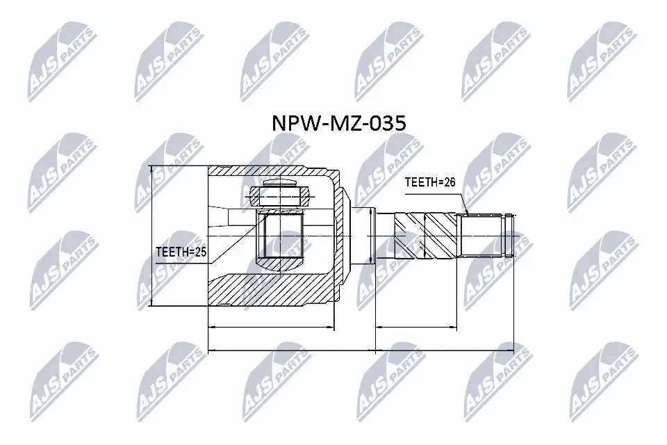 Gelenksatz, Antriebswelle NTY NPW-MZ-035