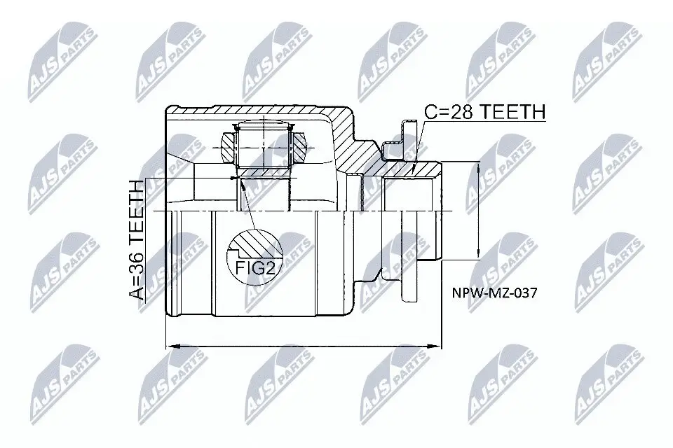 Gelenksatz, Antriebswelle NTY NPW-MZ-037 Bild Gelenksatz, Antriebswelle NTY NPW-MZ-037