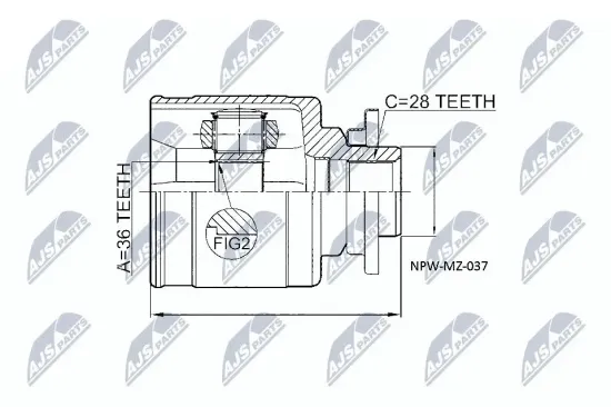 Gelenksatz, Antriebswelle NTY NPW-MZ-037 Bild Gelenksatz, Antriebswelle NTY NPW-MZ-037