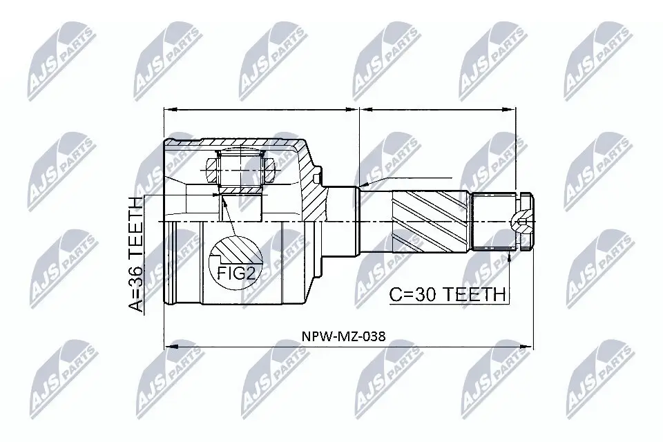 Gelenksatz, Antriebswelle NTY NPW-MZ-038