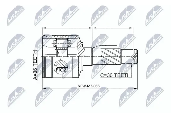 Gelenksatz, Antriebswelle NTY NPW-MZ-038 Bild Gelenksatz, Antriebswelle NTY NPW-MZ-038