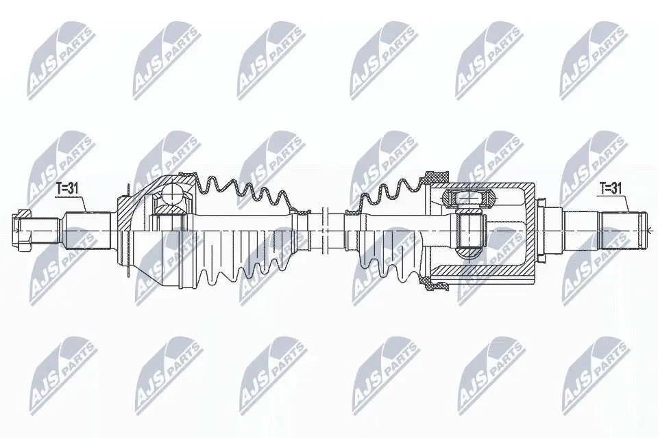 Antriebswelle Vorderachse links NTY NPW-MZ-074