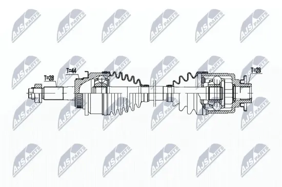 Antriebswelle Vorderachse links NTY NPW-MZ-092 Bild Antriebswelle Vorderachse links NTY NPW-MZ-092