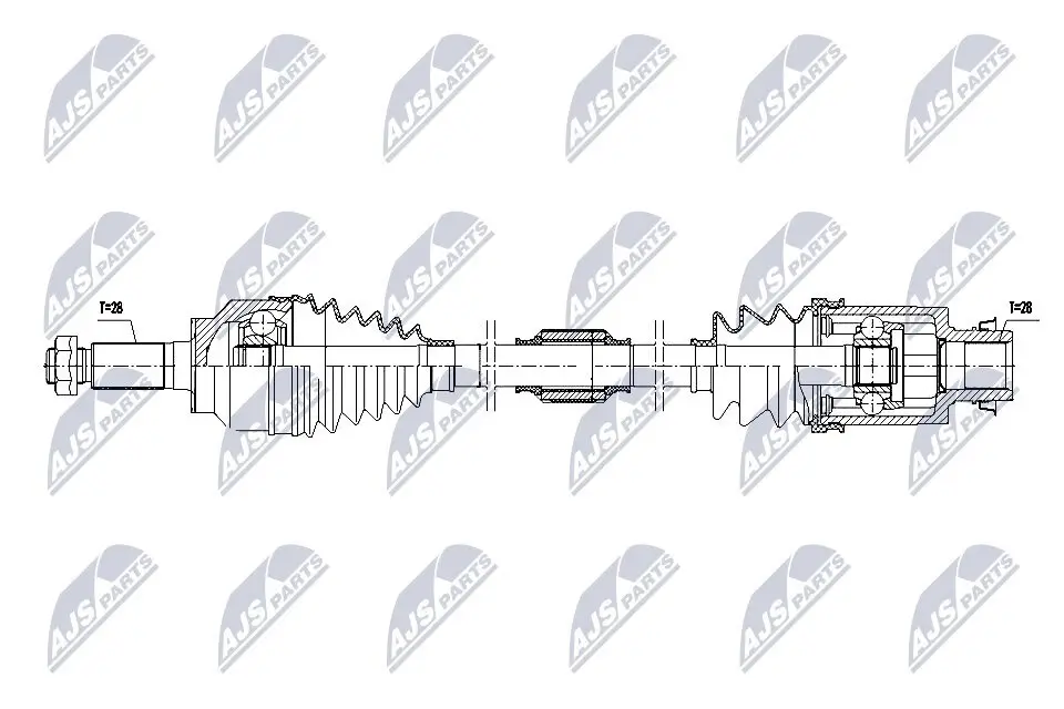 Antriebswelle Vorderachse rechts NTY NPW-MZ-098
