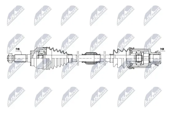 Antriebswelle Vorderachse rechts NTY NPW-MZ-098 Bild Antriebswelle Vorderachse rechts NTY NPW-MZ-098