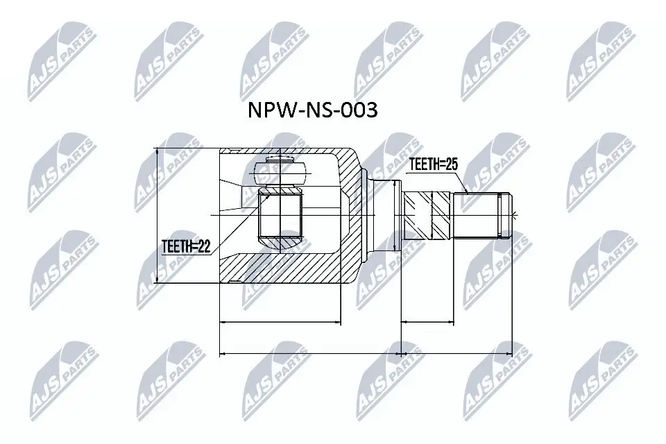 Gelenksatz, Antriebswelle NTY NPW-NS-003 Bild Gelenksatz, Antriebswelle NTY NPW-NS-003