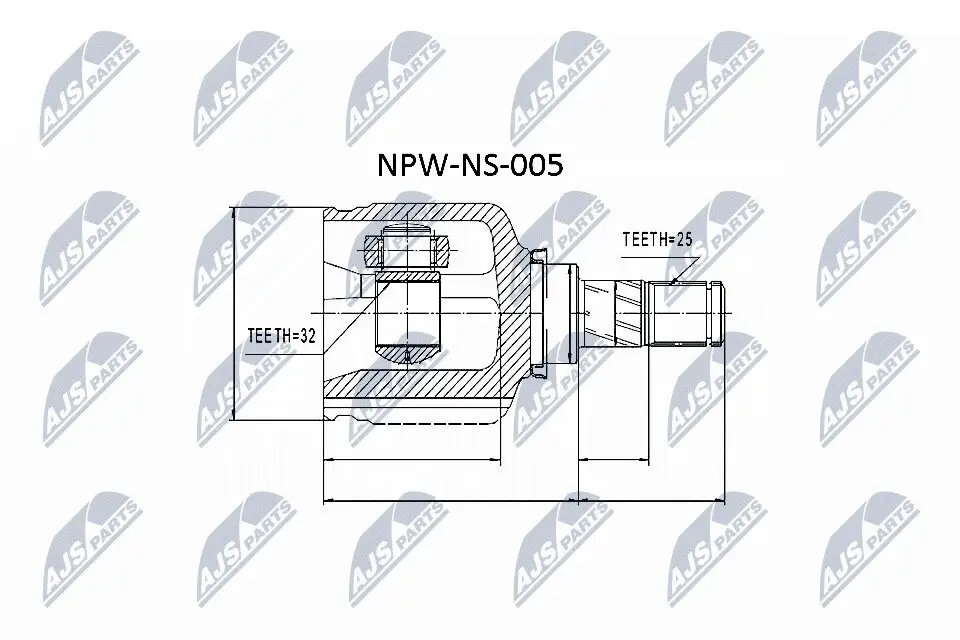 Gelenksatz, Antriebswelle radseitig getriebeseitig NTY NPW-NS-005