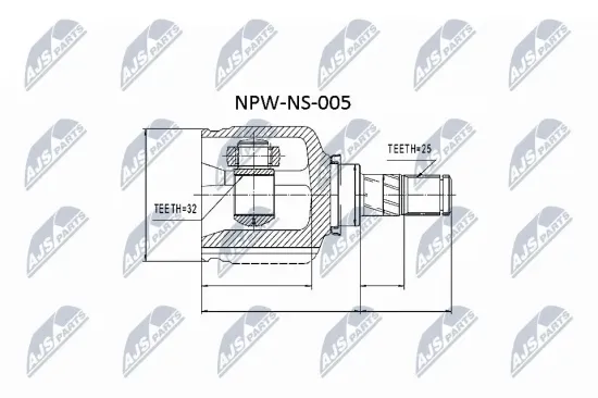 Gelenksatz, Antriebswelle radseitig getriebeseitig NTY NPW-NS-005 Bild Gelenksatz, Antriebswelle radseitig getriebeseitig NTY NPW-NS-005