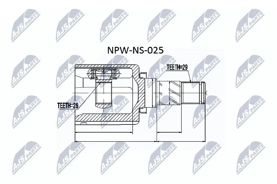 Gelenksatz, Antriebswelle Vorderachse rechts radseitig NTY NPW-NS-025