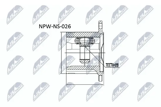 Gelenksatz, Antriebswelle Vorderachse links radseitig NTY NPW-NS-026 Bild Gelenksatz, Antriebswelle Vorderachse links radseitig NTY NPW-NS-026