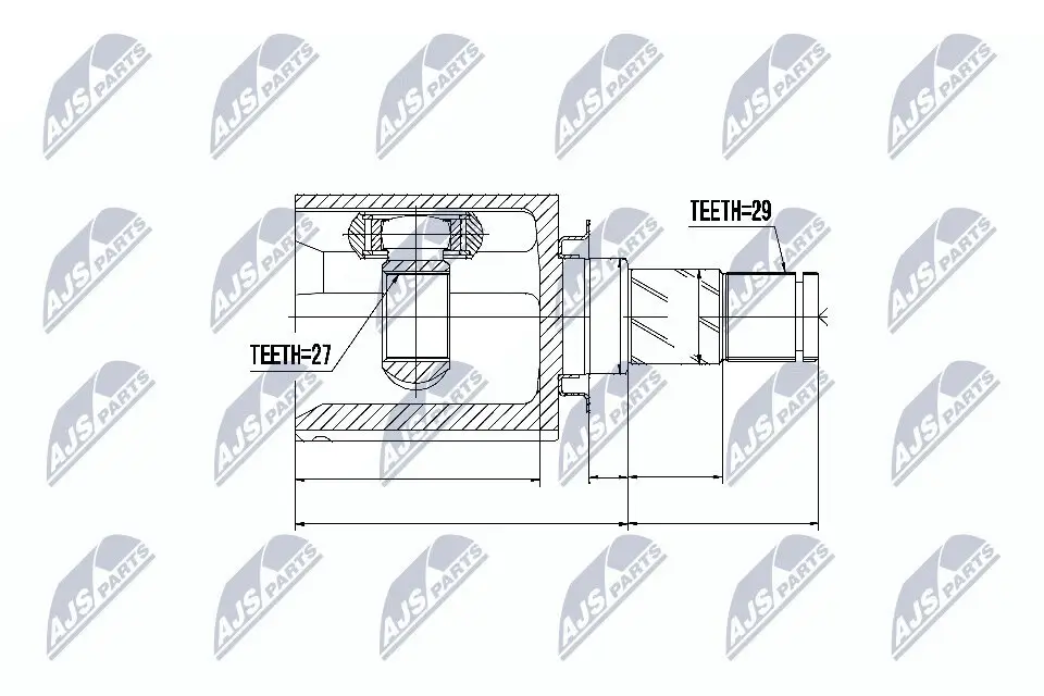 Gelenksatz, Antriebswelle Vorderachse links getriebeseitig NTY NPW-NS-035