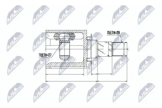 Gelenksatz, Antriebswelle Vorderachse links getriebeseitig NTY NPW-NS-035 Bild Gelenksatz, Antriebswelle Vorderachse links getriebeseitig NTY NPW-NS-035