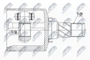 Gelenksatz, Antriebswelle Vorderachse links getriebeseitig NTY NPW-NS-036