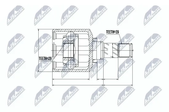 Gelenksatz, Antriebswelle NTY NPW-NS-044 Bild Gelenksatz, Antriebswelle NTY NPW-NS-044