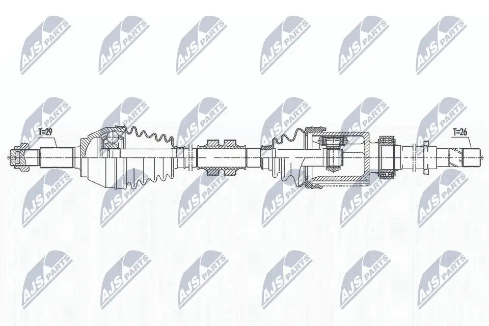 Antriebswelle Vorderachse rechts NTY NPW-NS-096