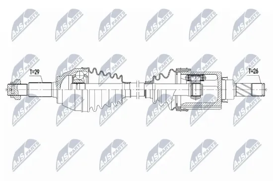 Antriebswelle Vorderachse links NTY NPW-NS-098 Bild Antriebswelle Vorderachse links NTY NPW-NS-098