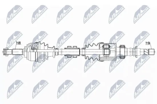 Antriebswelle Vorderachse rechts NTY NPW-NS-102 Bild Antriebswelle Vorderachse rechts NTY NPW-NS-102