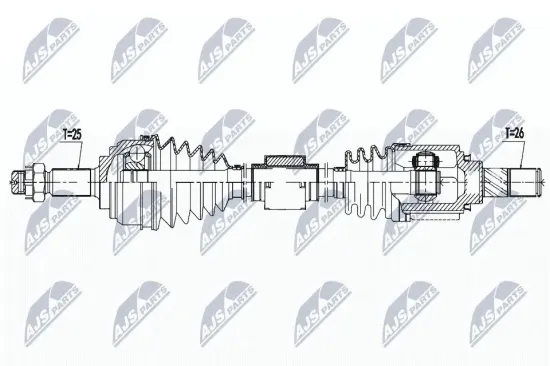 Antriebswelle Vorderachse rechts NTY NPW-NS-138 Bild Antriebswelle Vorderachse rechts NTY NPW-NS-138