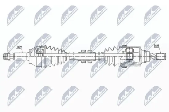 Antriebswelle Vorderachse links NTY NPW-NS-144 Bild Antriebswelle Vorderachse links NTY NPW-NS-144