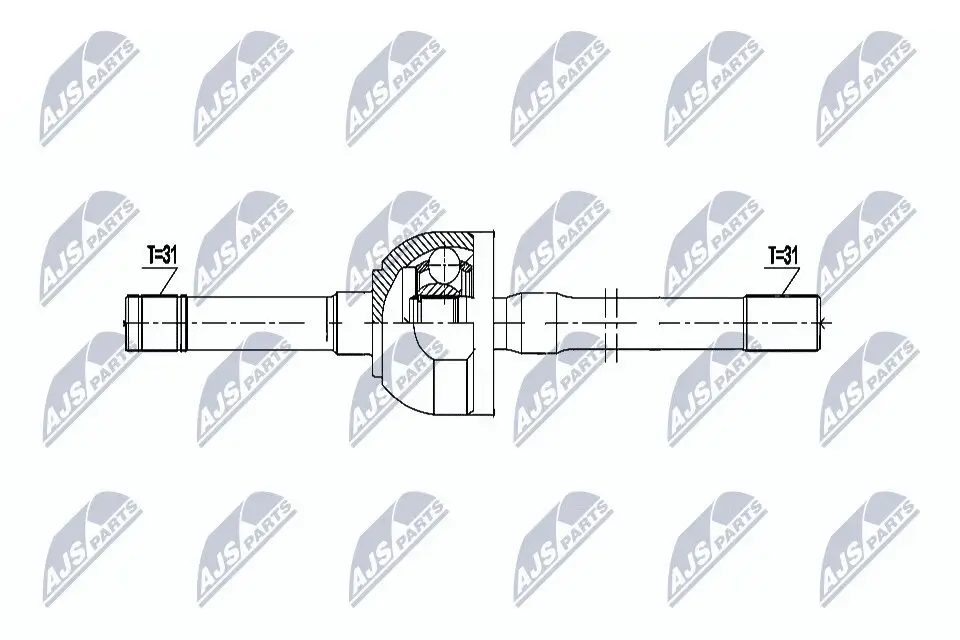 Antriebswelle Vorderachse rechts NTY NPW-NS-154