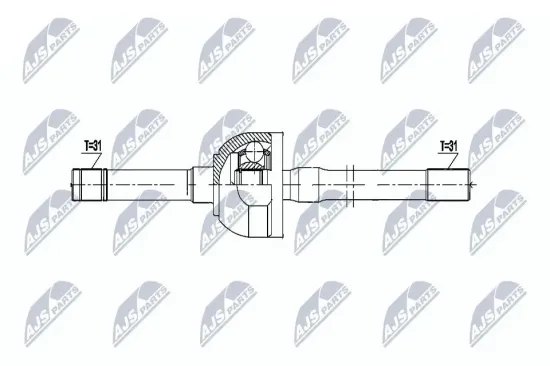 Antriebswelle Vorderachse rechts NTY NPW-NS-154 Bild Antriebswelle Vorderachse rechts NTY NPW-NS-154