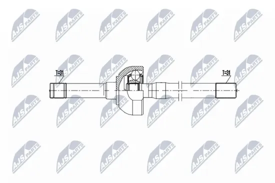 Antriebswelle Vorderachse links NTY NPW-NS-156 Bild Antriebswelle Vorderachse links NTY NPW-NS-156