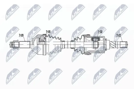 Antriebswelle Vorderachse links NTY NPW-NS-165 Bild Antriebswelle Vorderachse links NTY NPW-NS-165