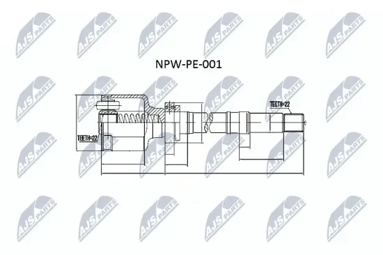 Gelenksatz, Antriebswelle NTY NPW-PE-001 Bild Gelenksatz, Antriebswelle NTY NPW-PE-001