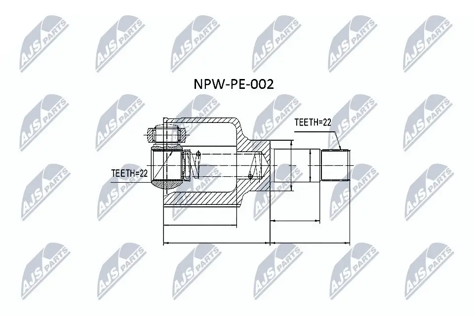 Gelenksatz, Antriebswelle Vorderachse links NTY NPW-PE-002