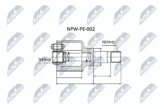 Gelenksatz, Antriebswelle Vorderachse links NTY NPW-PE-002 Bild Gelenksatz, Antriebswelle Vorderachse links NTY NPW-PE-002