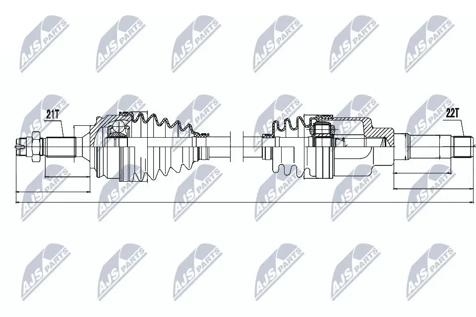Antriebswelle Vorderachse rechts Vorderachse NTY NPW-PE-015