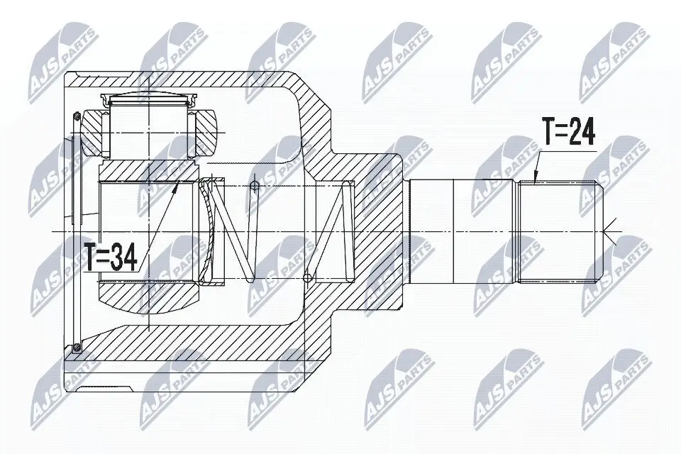 Gelenksatz, Antriebswelle Vorderachse rechts NTY NPW-PE-022