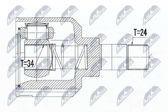 Gelenksatz, Antriebswelle Vorderachse rechts NTY NPW-PE-022 Bild Gelenksatz, Antriebswelle Vorderachse rechts NTY NPW-PE-022