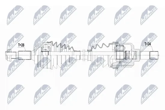 Antriebswelle Vorderachse links NTY NPW-PE-023 Bild Antriebswelle Vorderachse links NTY NPW-PE-023