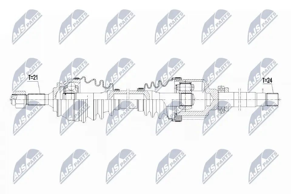 Antriebswelle Vorderachse rechts NTY NPW-PE-047