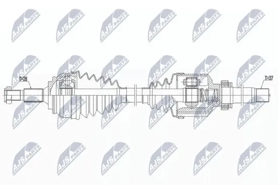 Antriebswelle Vorderachse rechts NTY NPW-PE-089 Bild Antriebswelle Vorderachse rechts NTY NPW-PE-089